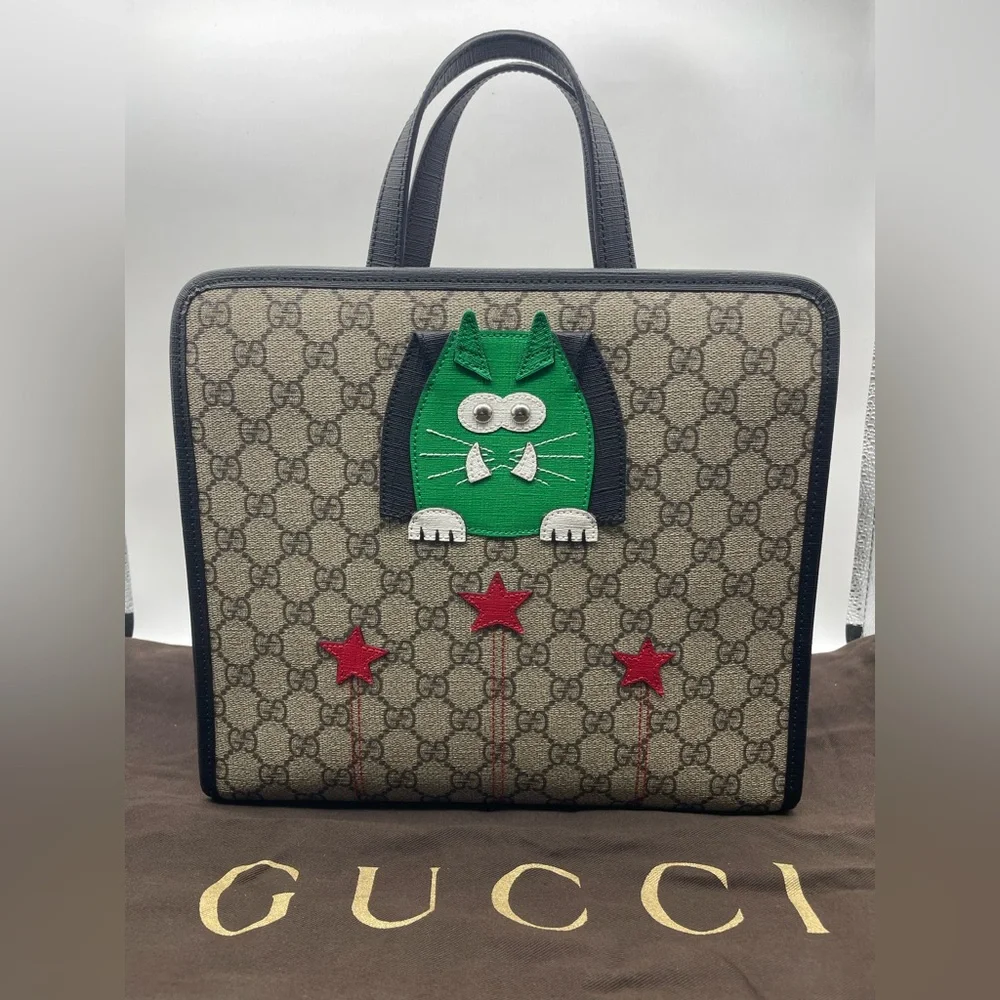 Gucci PVC HandBag with the iconic green cat design